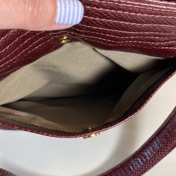 Eric JAVITS Quilted Leather Tote Shoulder Bag Purse Burgandy - Picture 10 of 16